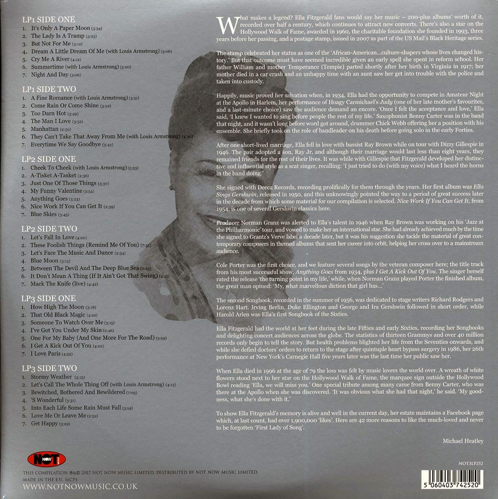 Ella Fitzgerald - The Platinum Collection (3xLP) (white vinyl) vinyl LP back cover
