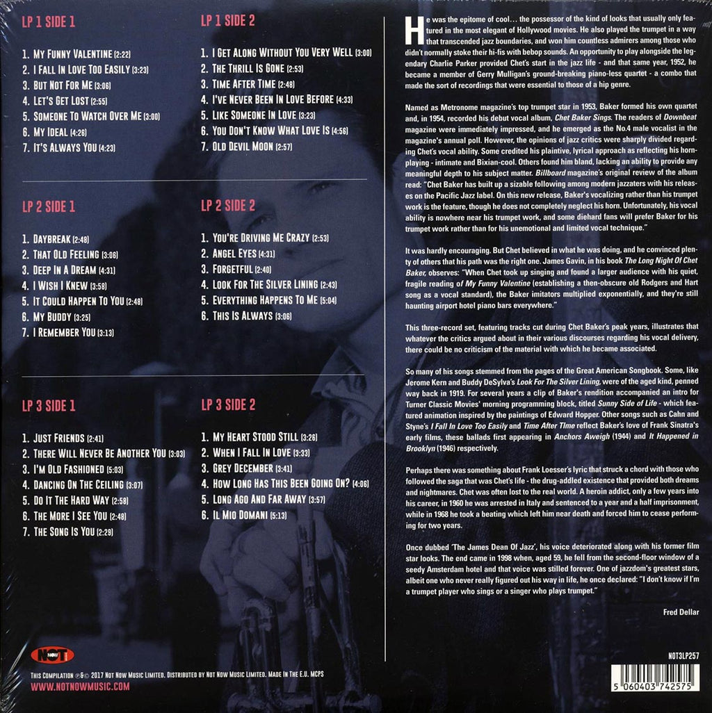 Chet Baker - Sings (3xLP) (pink vinyl) vinyl LP back cover