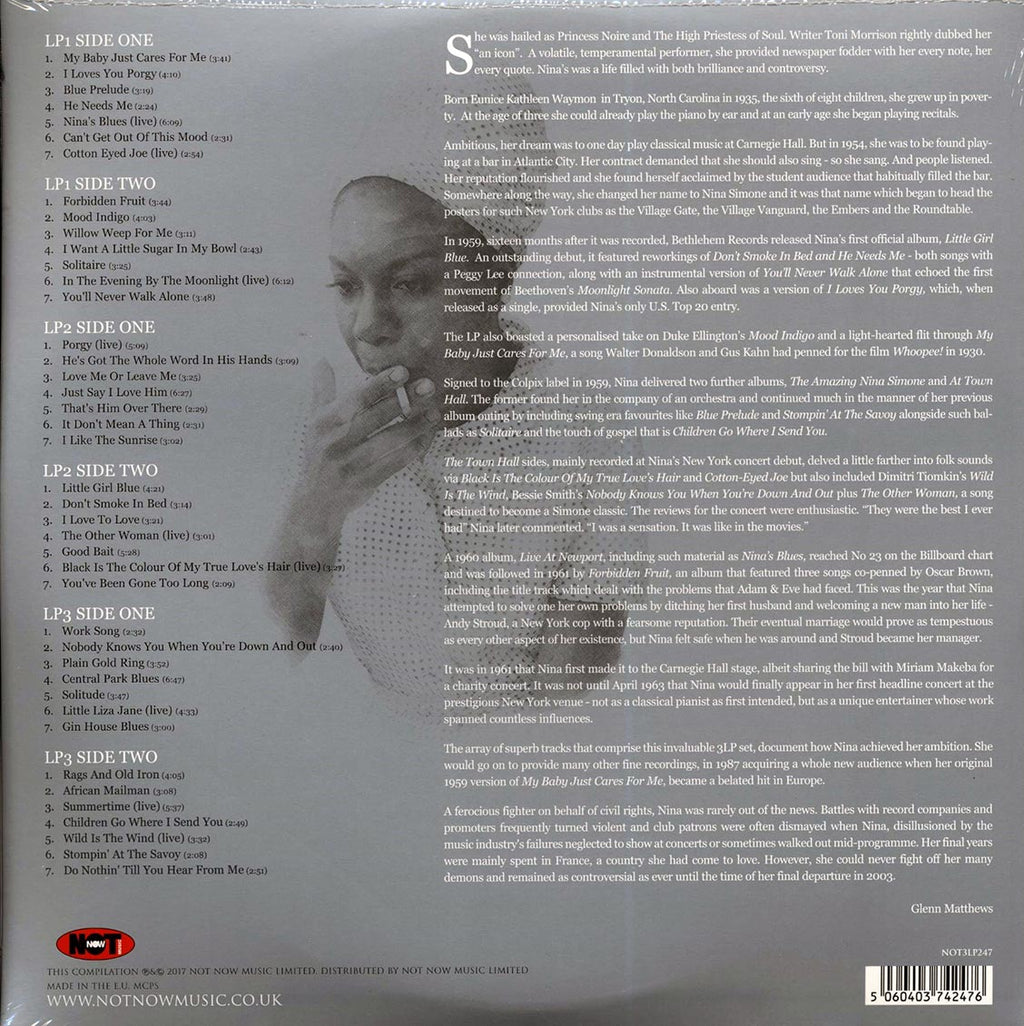 Nina Simone - The Platinum Collection (3xLP) (white vinyl) vinyl LP back cover