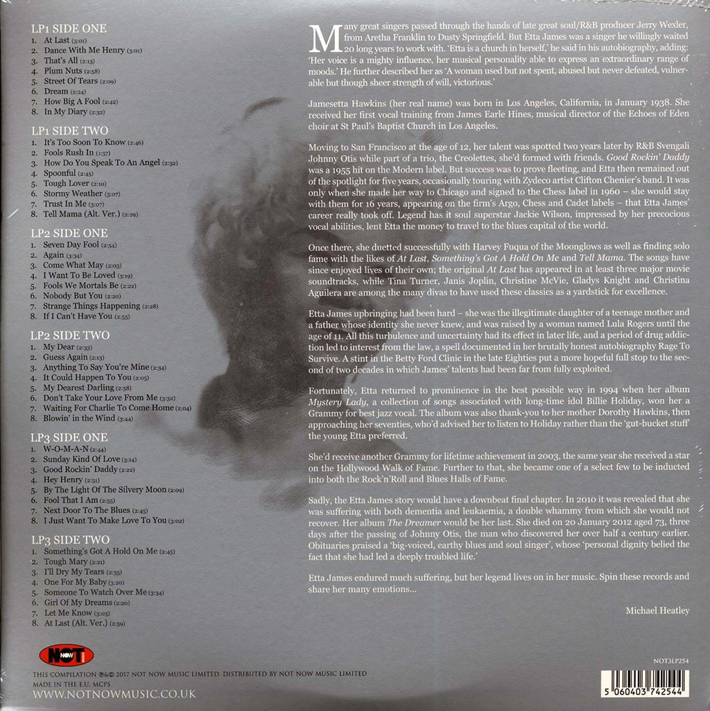 Etta James - The Platinum Collection (3xLP) (white vinyl) vinyl LP back cover