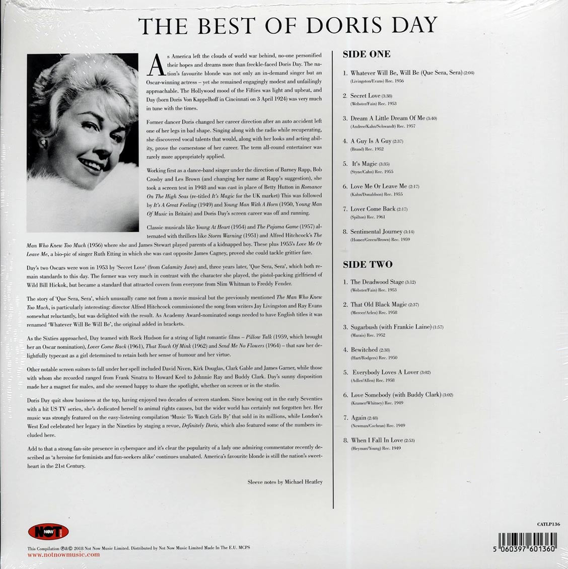Doris Day - The Best Of Doris Day (180g) vinyl LP back cover