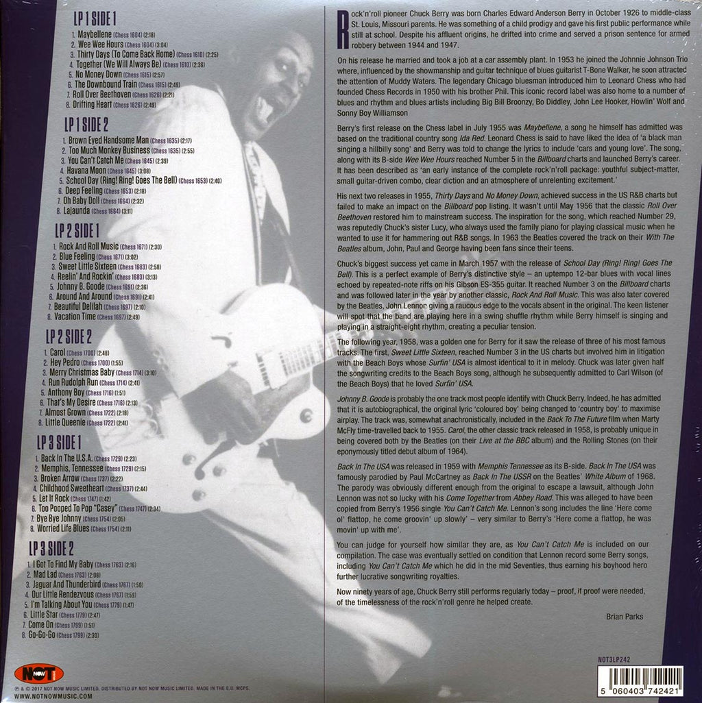 Chuck Berry - The Singles Collection (3xLP) (white vinyl) vinyl LP back cover