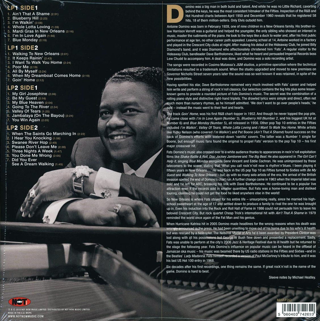 Fats Domino - Greatest Hits (2xLP) (180g) (gold vinyl) vinyl LP back cover