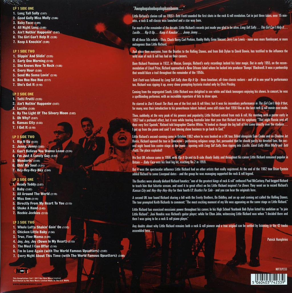 Little Richard - The Definitive Collection (3xLP) (red vinyl) vinyl LP back cover