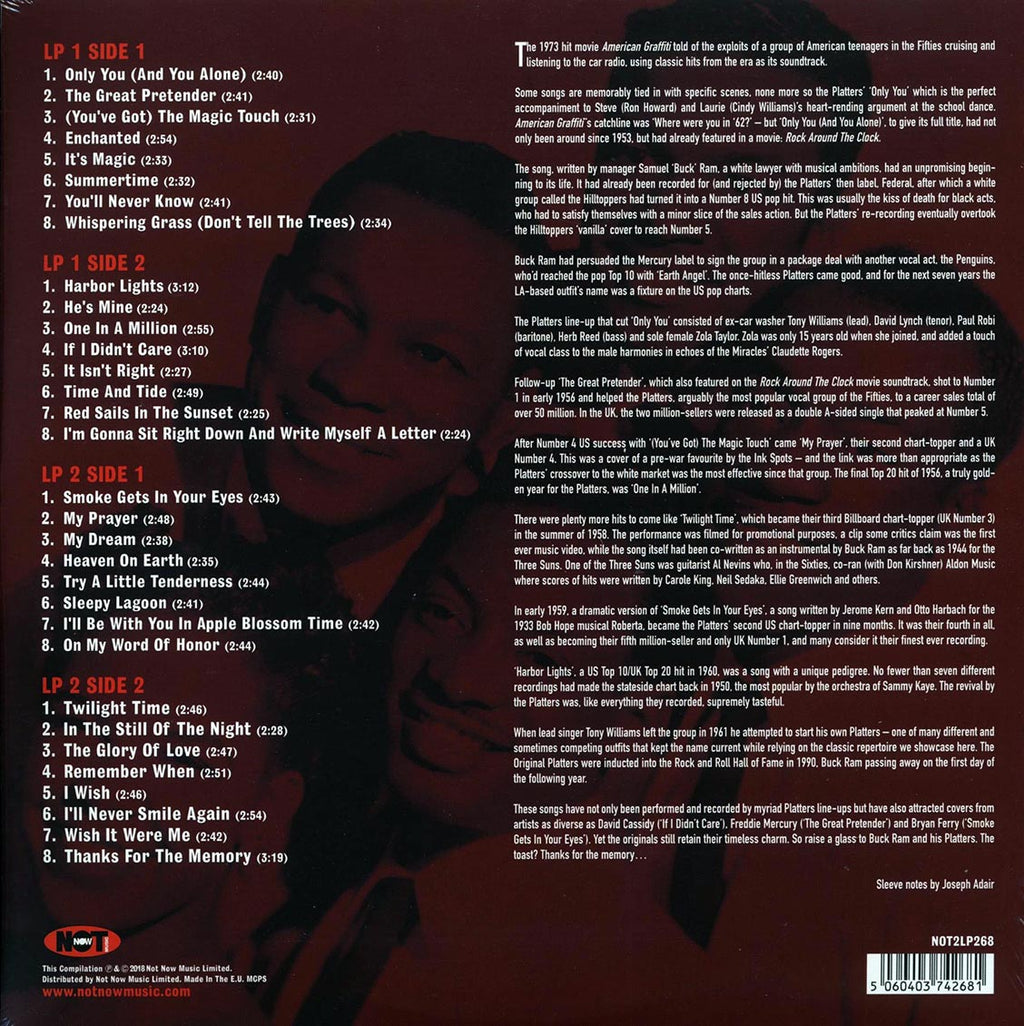 The Platters - The Ultimate Collection (2xLP) (180g) vinyl LP back cover