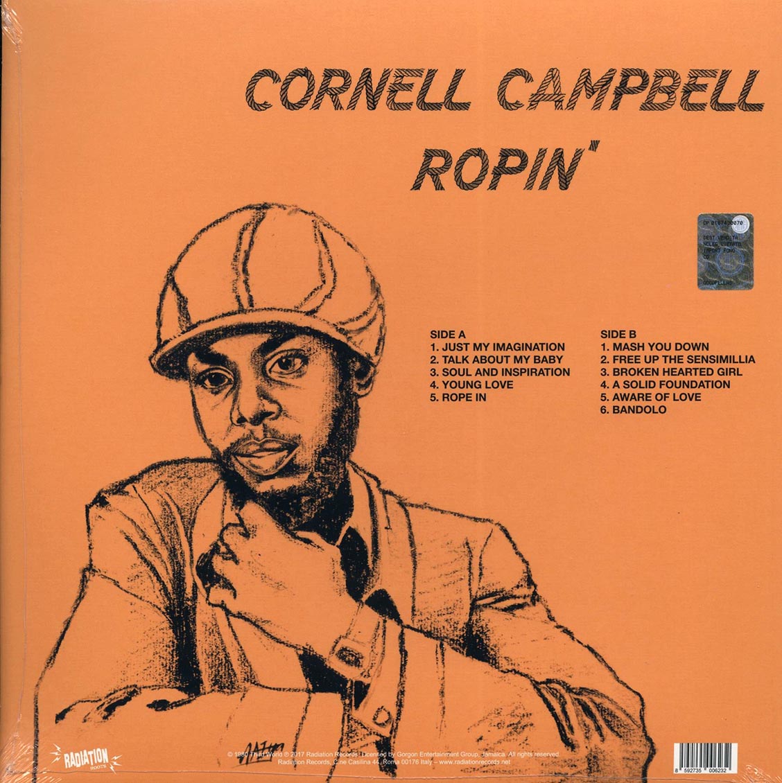 Cornell Campbell - Ropin' vinyl LP back cover