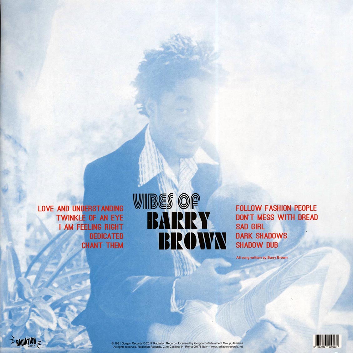 Barry Brown - Vibes Of Barry Brown vinyl LP back cover