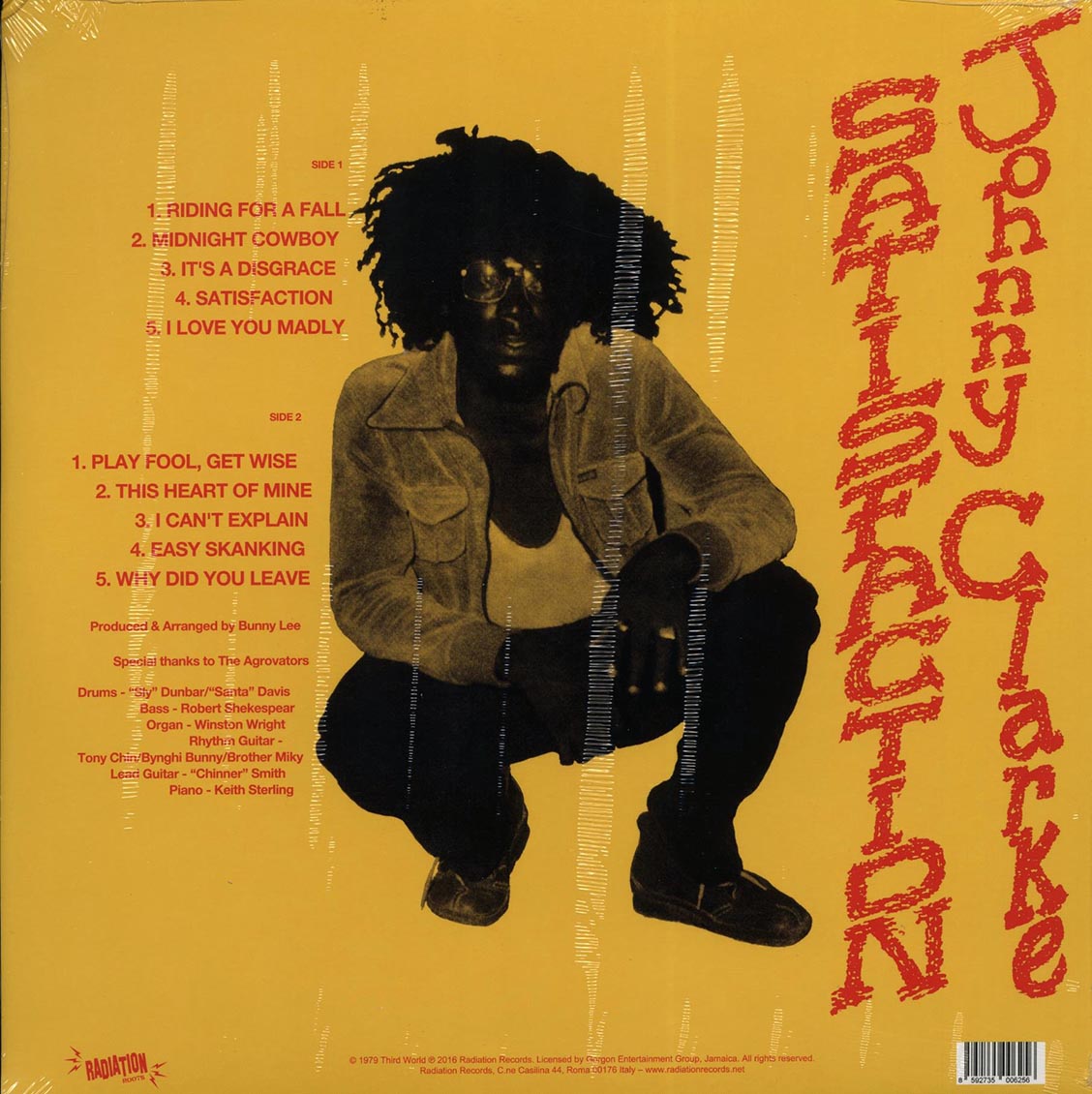 Johnny Clarke - Satisfaction vinyl LP back cover