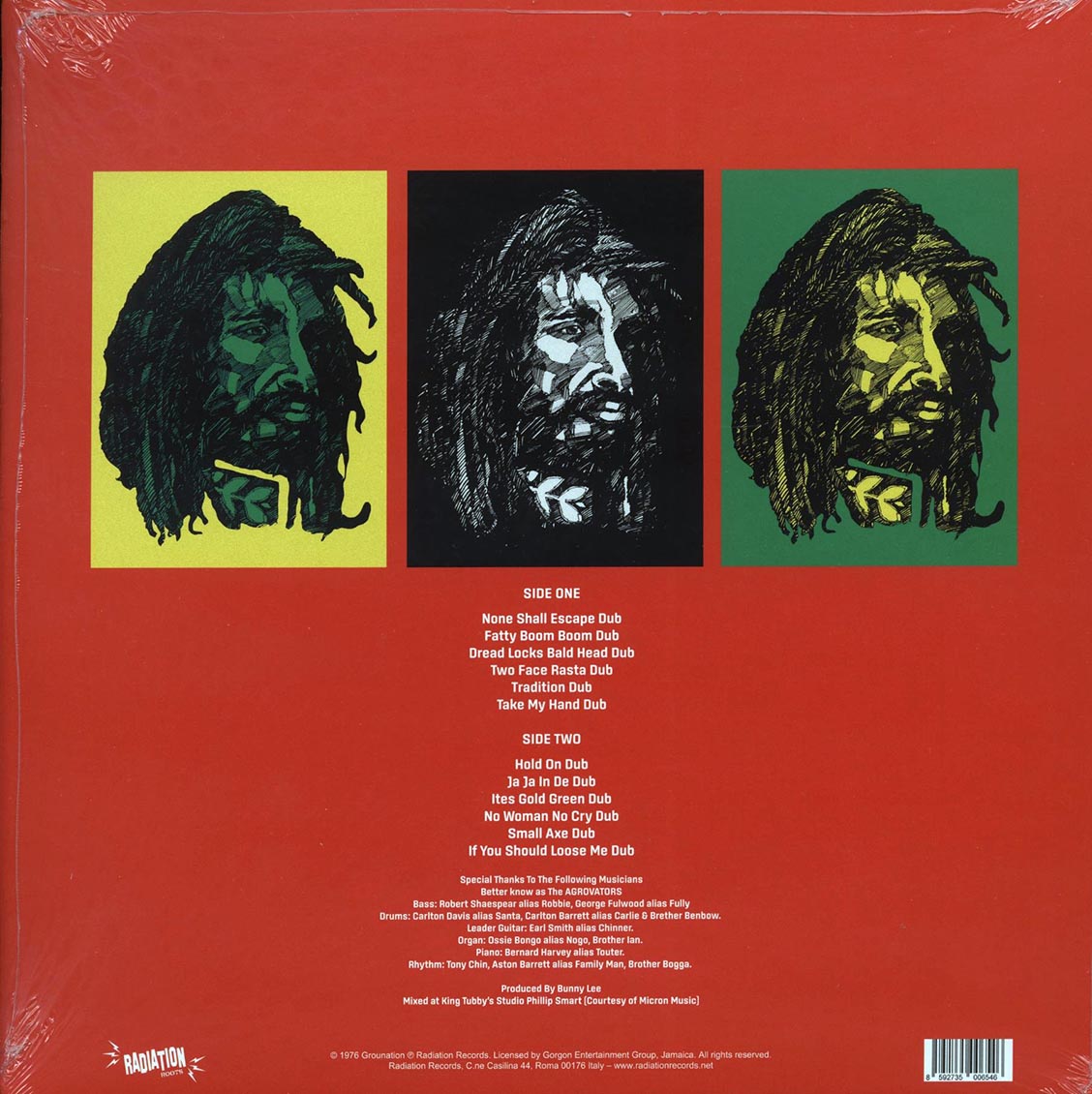 The Aggrovators - Rasta Dub 76 vinyl LP back cover