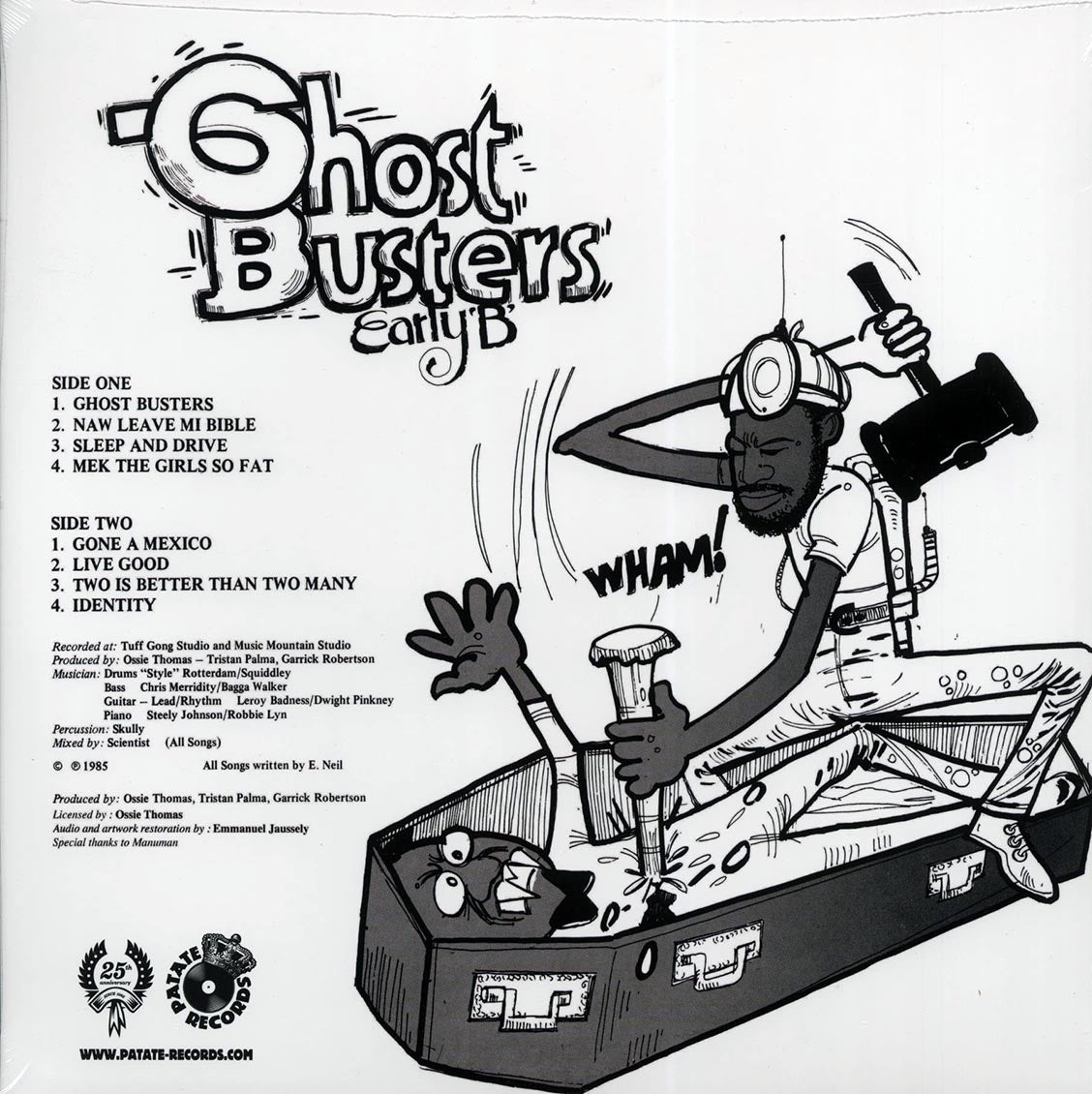 Early B - Ghost Busters vinyl LP back cover