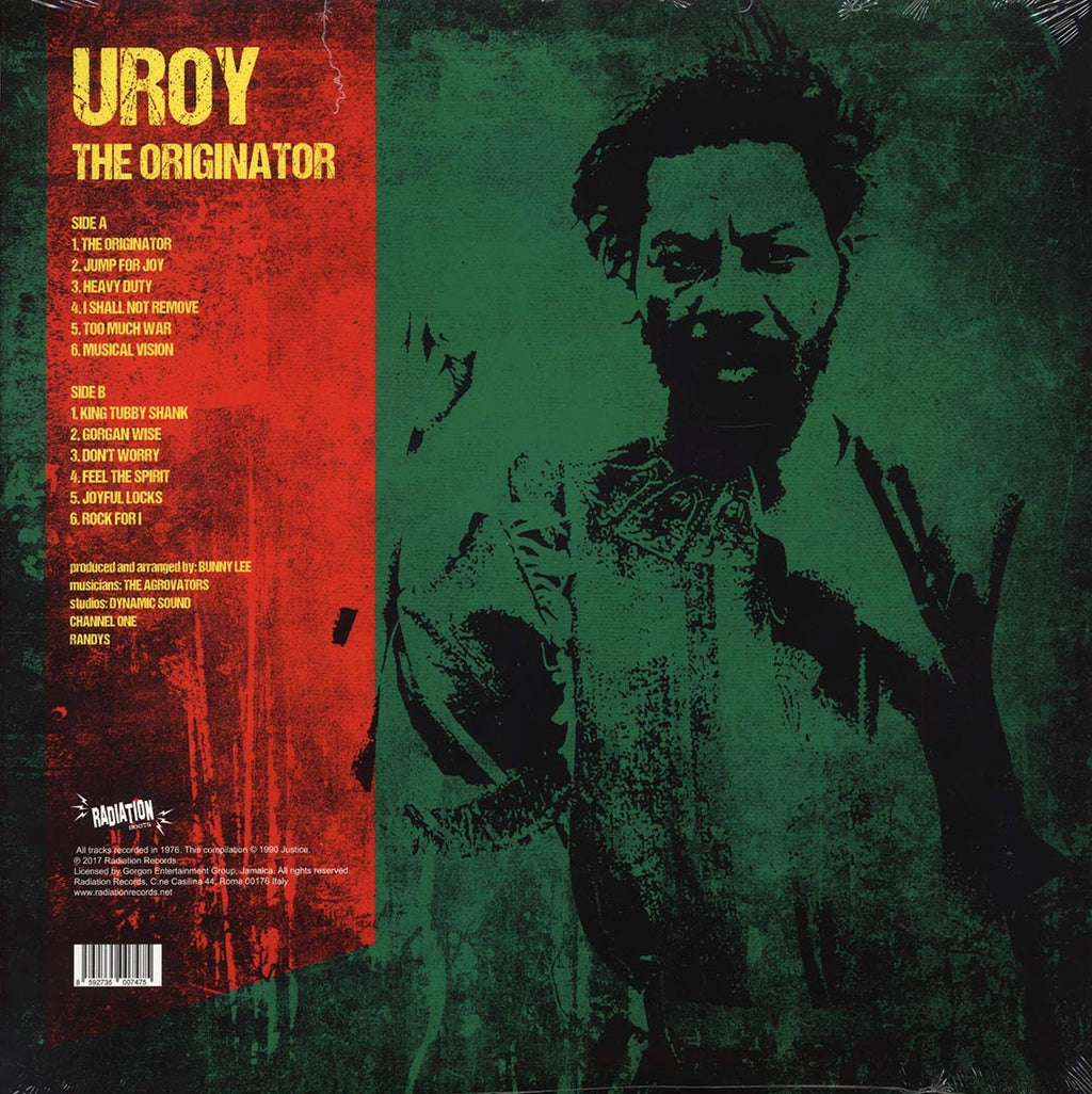 U Roy - The Originator vinyl LP back cover