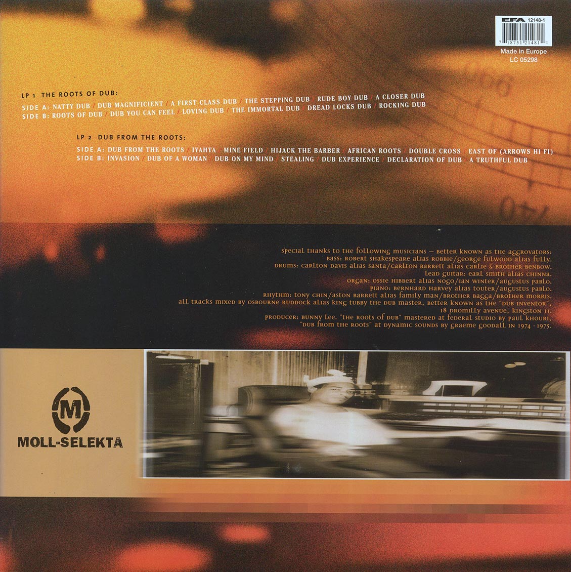 King Tubby - The Roots Of Dub + Dub From The Roots (2003 FIRST PRESS) (orig. press) (2xLP) vinyl LP back cover