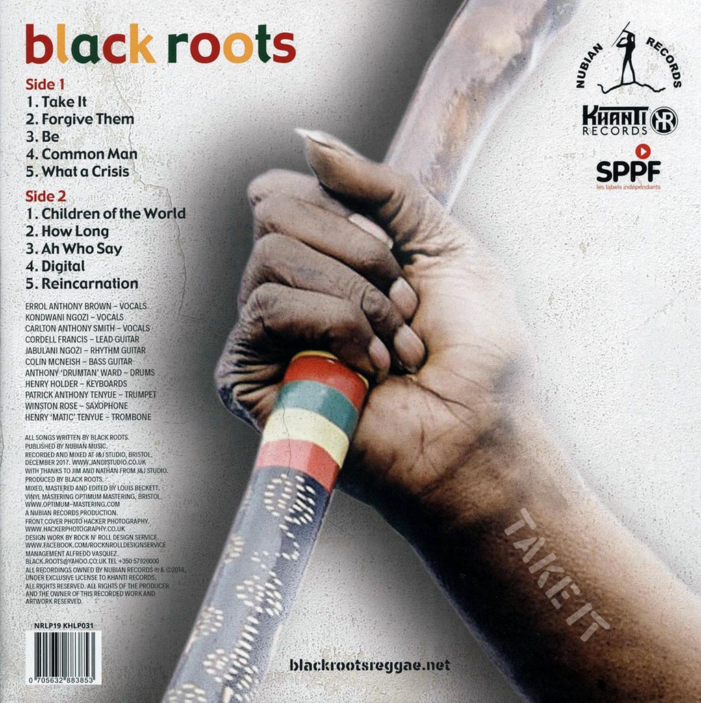 Black Roots - Take It vinyl LP back cover