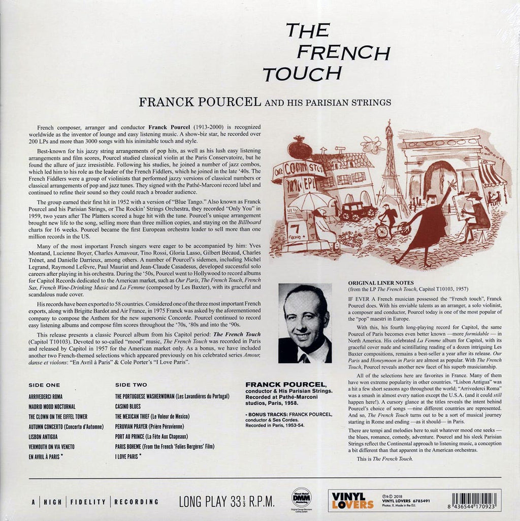Franck Puourcel And His Parisian Strings - The French Touch (+2 bonus tracks) (ltd. ed.) (180g) vinyl LP back cover