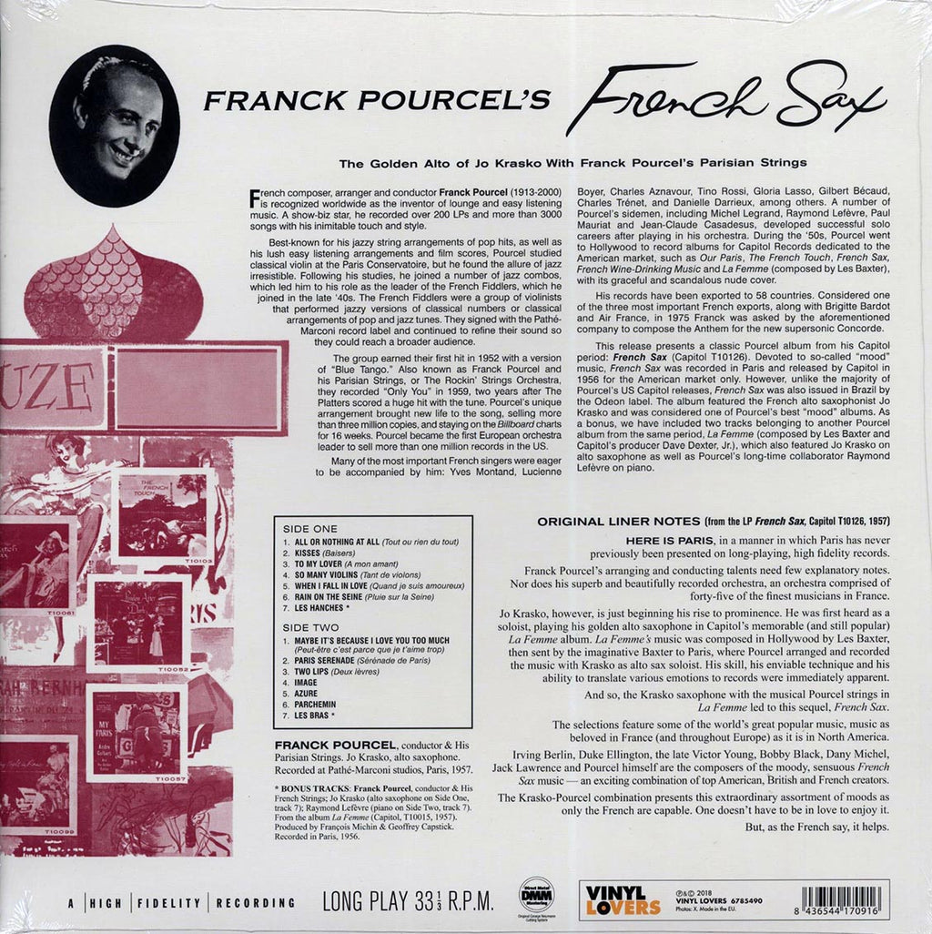 Franck Pourcel - French Sax (ltd. ed.) (180g) vinyl LP back cover