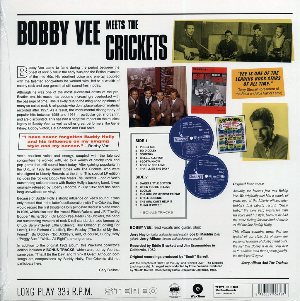 Bobby Vee, The Crickets - Bobby Vee Meets The Crickets (ltd. ed.) (180g) vinyl LP back cover