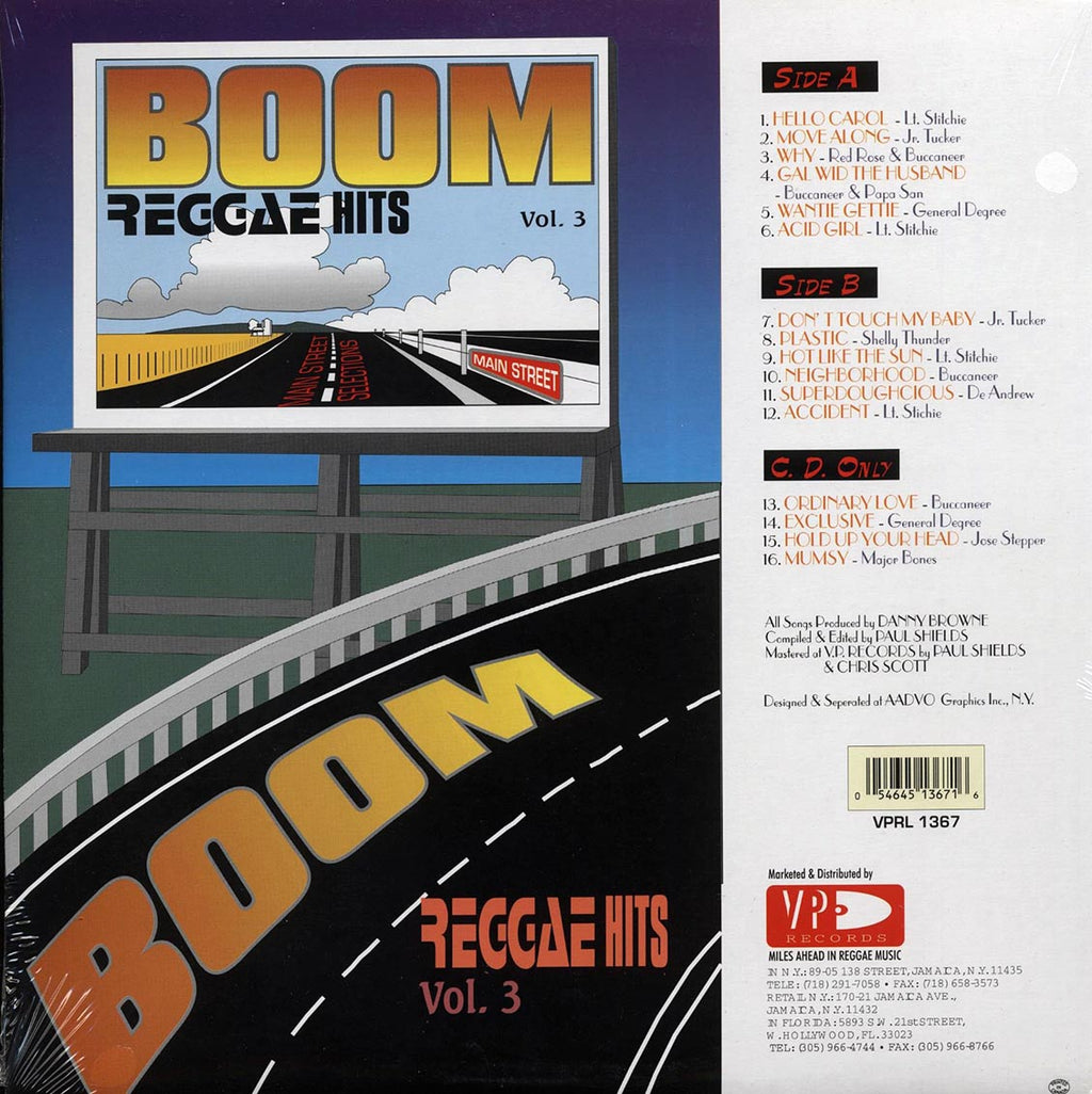 Papa San, Shelly Thunder, Red Rose, Lt. Stitchie, Etc. - Boom Reggae Hits Volume 3 (orig. press) vinyl LP back cover