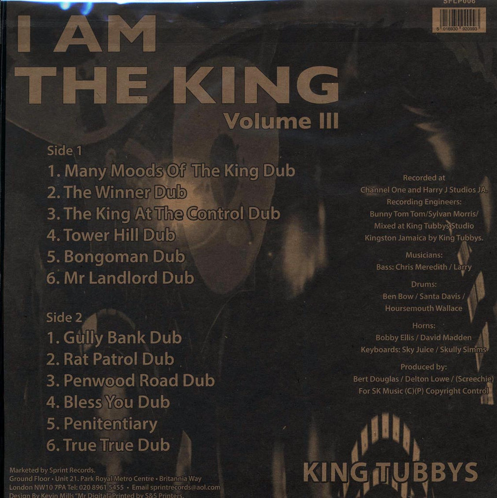 King Tubby - I Am The King Volume 3 vinyl LP back cover