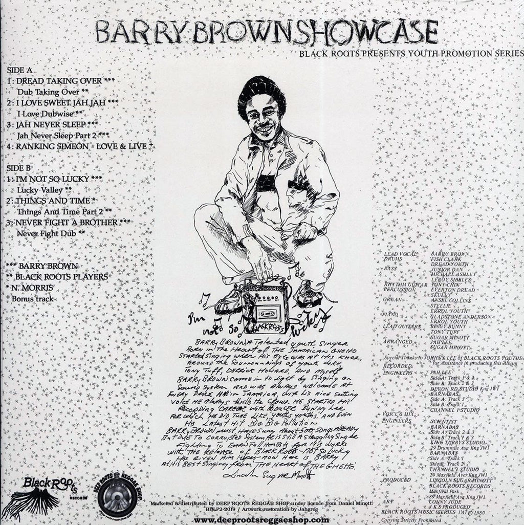 Barry Brown - I'm Not So Lucky vinyl LP back cover