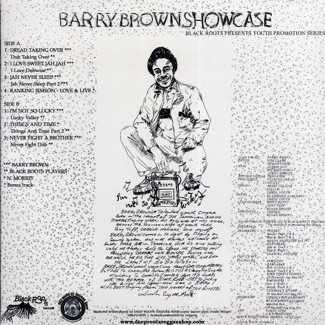 Barry Brown - I'm Not So Lucky vinyl LP back cover
