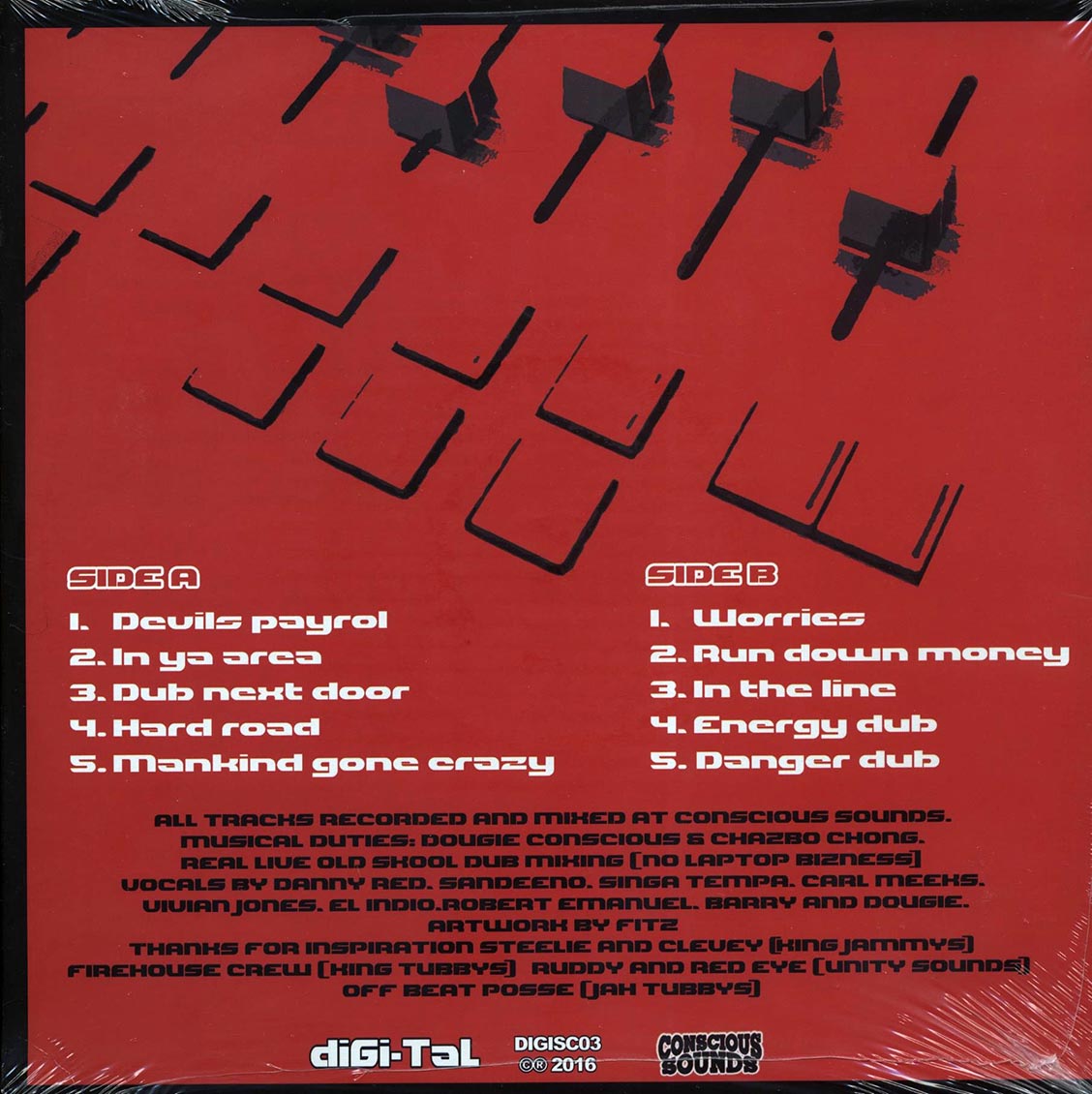 Conscious Sounds - Digi-Tal Dub vinyl LP back cover