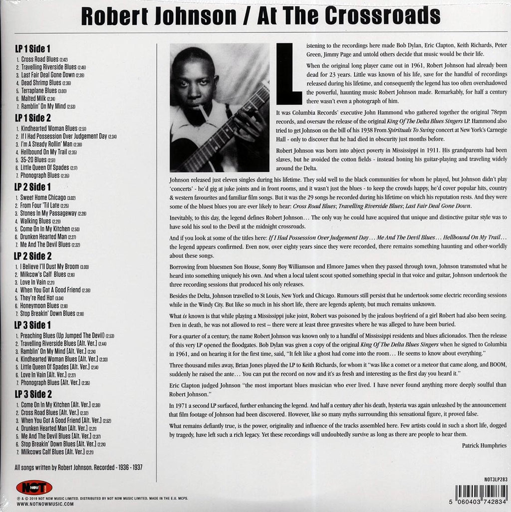 Robert Johnson - At The Crossroads (42 tracks) (3xLP) (colored vinyl) vinyl LP back cover