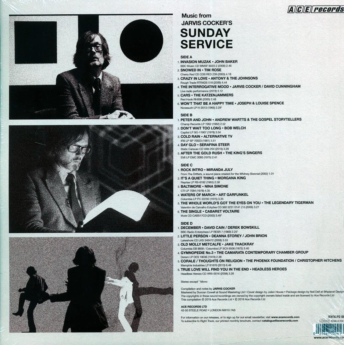 Art Garfunkel, Nina Simone, John Baker, Etc. - Music From Jarvis Cooker's Sunday Service (2xLP) vinyl LP back cover