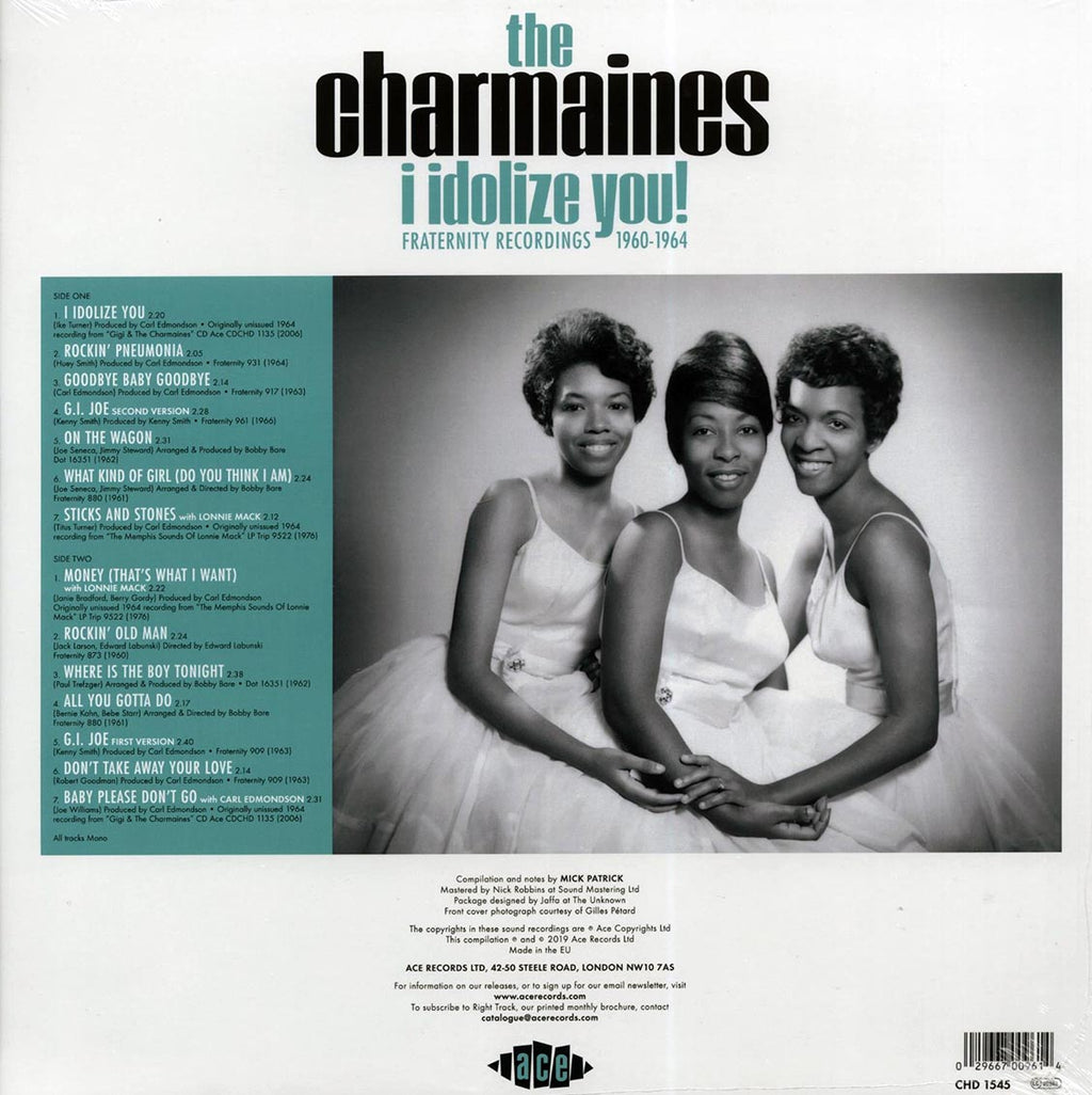 The Charmaines - I Idolize You! Fraternity Recordings 1960-1964 vinyl LP back cover