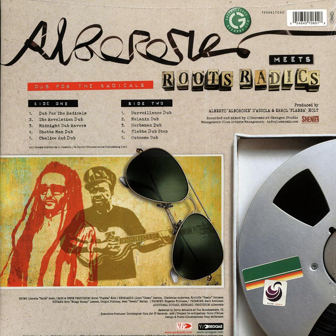 Alborosie, The Roots Radics - Alborosie Meets The Roots Radics: Dub For The Radicals vinyl LP back cover