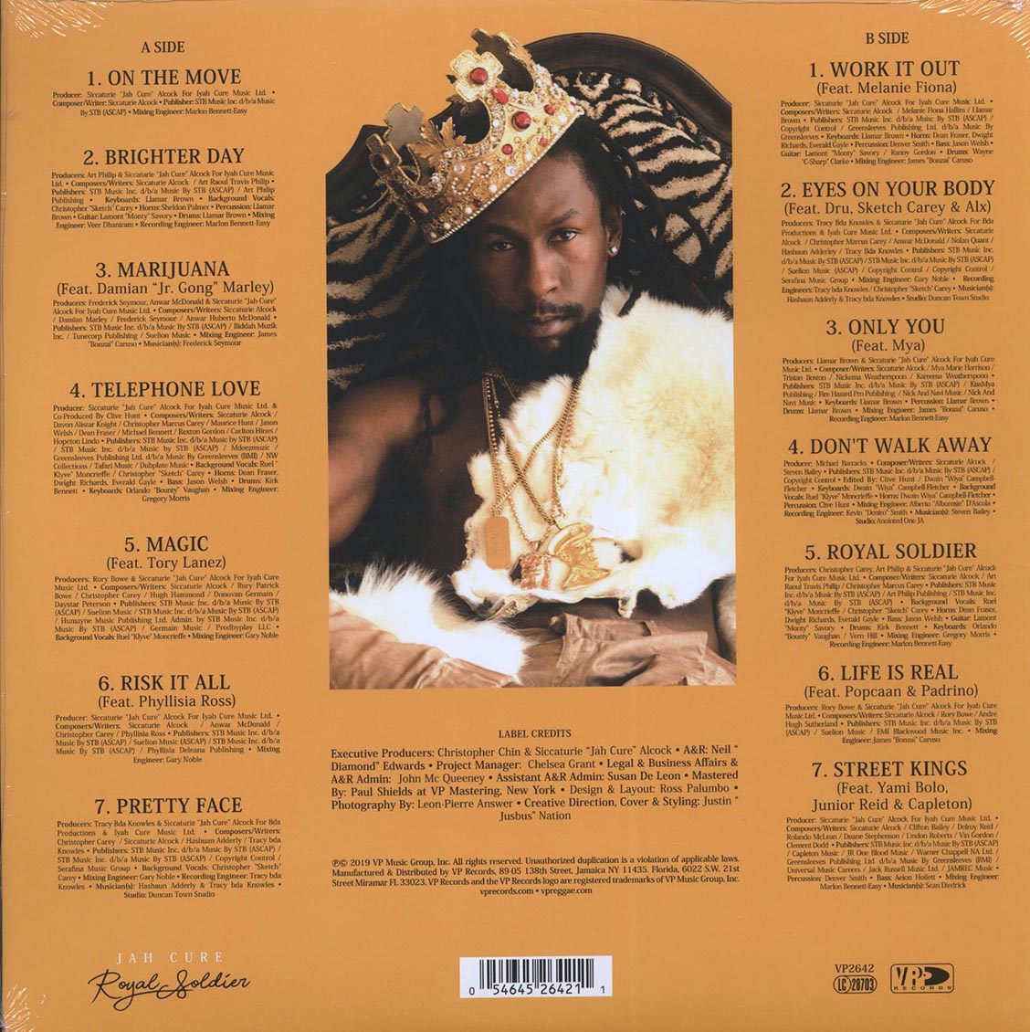 Jah Cure - Royal Soldier vinyl LP back cover