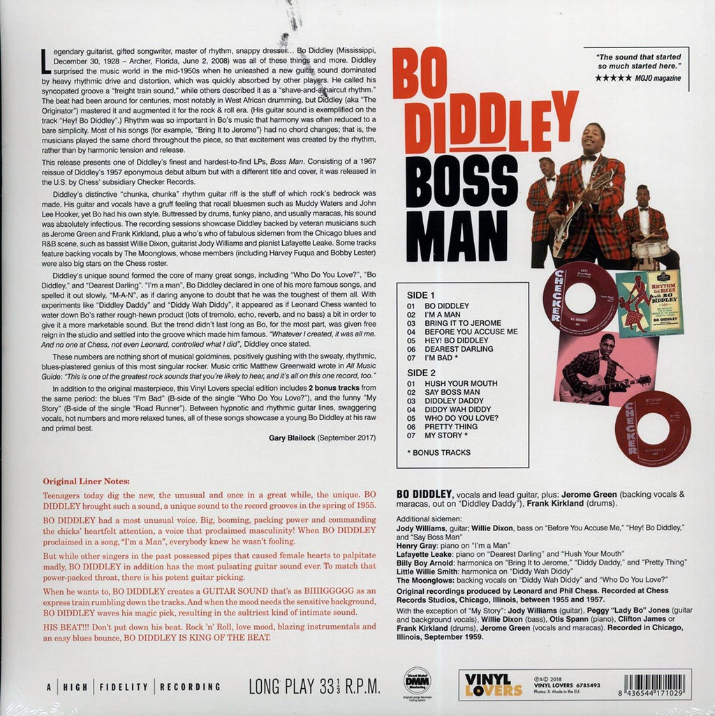 Bo Diddley - Boss Man (+2 bonus tracks) (ltd. ed.) (180g) vinyl LP back cover