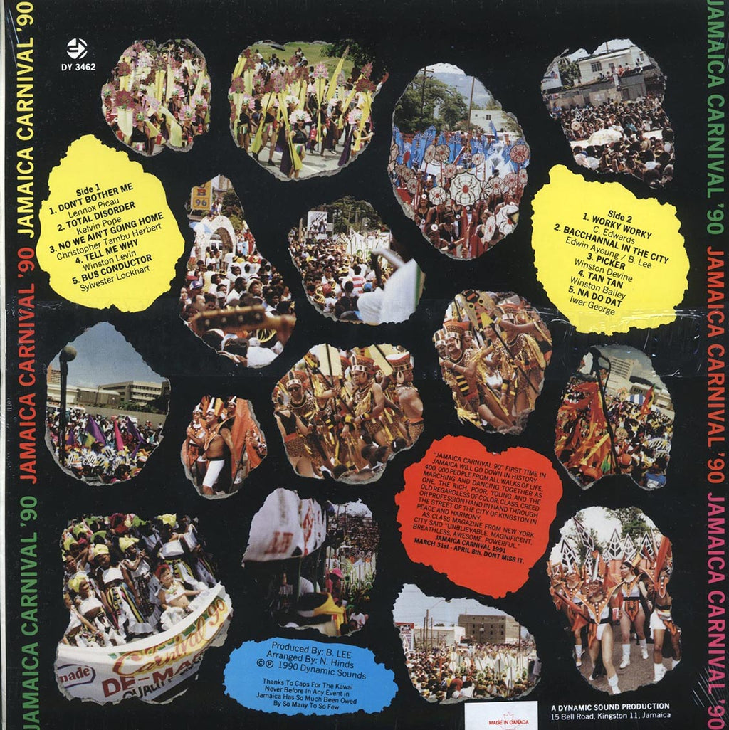 Byron Lee & The Dragonaires - Carnival '90 (orig. press) vinyl LP back cover
