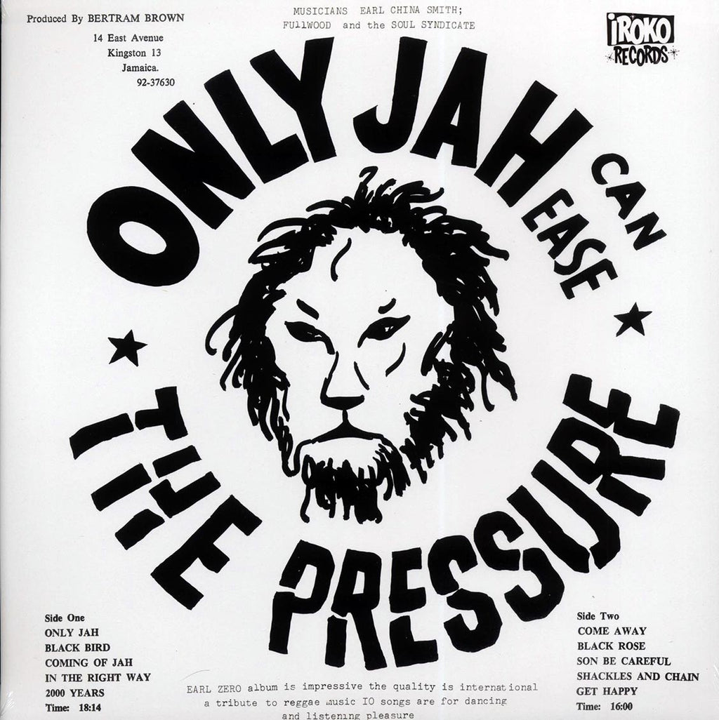 Earl Zero - Only Jah Can Ease The Pressure vinyl LP back cover