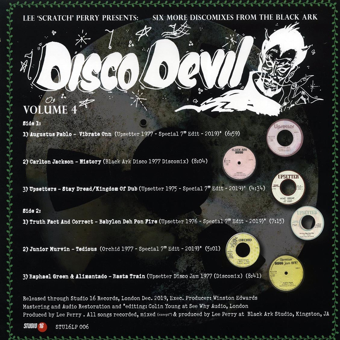 Lee Perry - Disco Devil Volume 4: Six More Classic Discomixes From The Black Ark Studio 1977-79 vinyl LP back cover