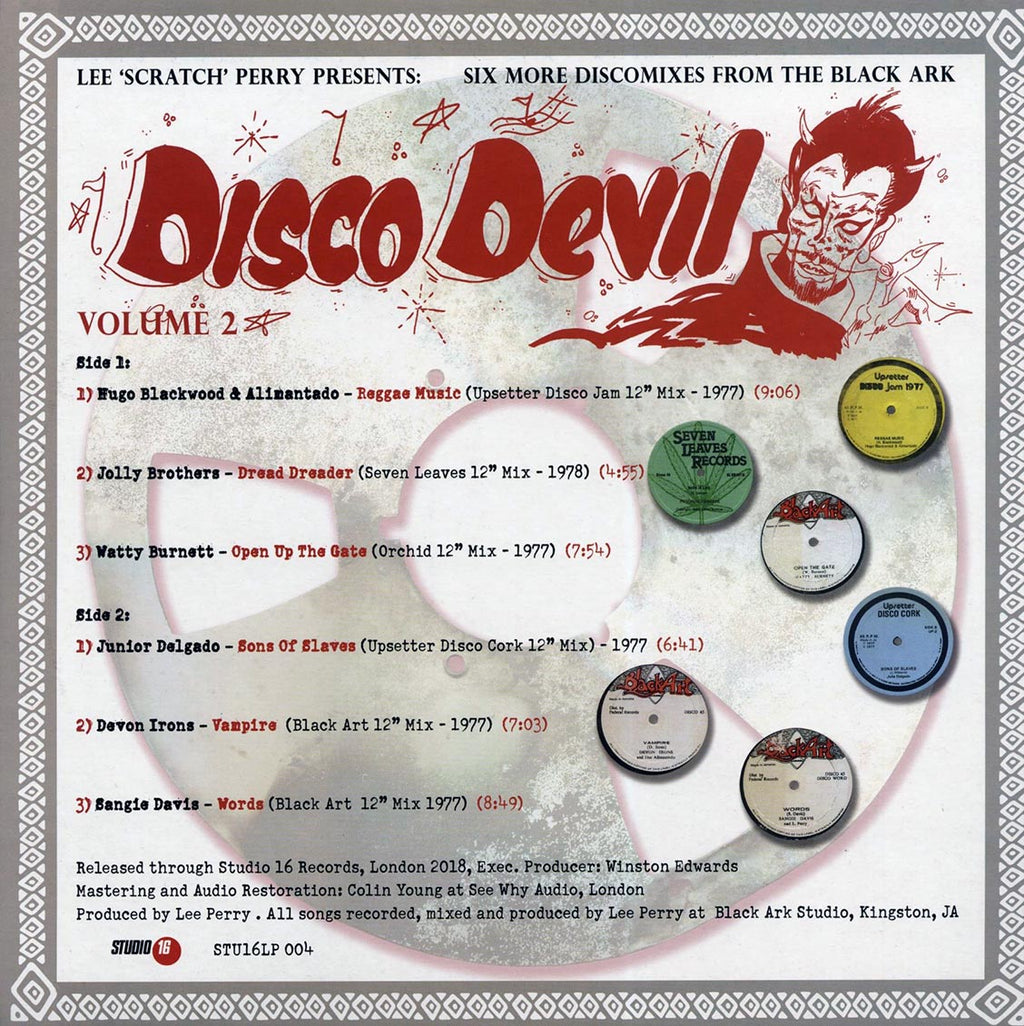 Lee Perry - Disco Devil Volume 2: Six More Classic Discomixes From The Black Ark Studio 1977-78 vinyl LP back cover