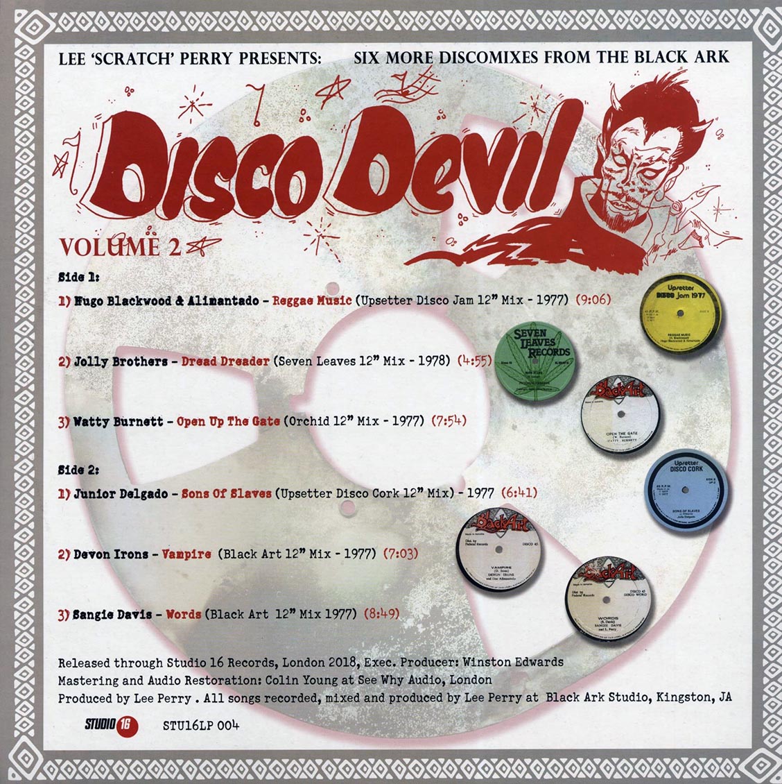 Lee Perry - Disco Devil Volume 2: Six More Classic Discomixes From The Black Ark Studio 1977-78 vinyl LP back cover