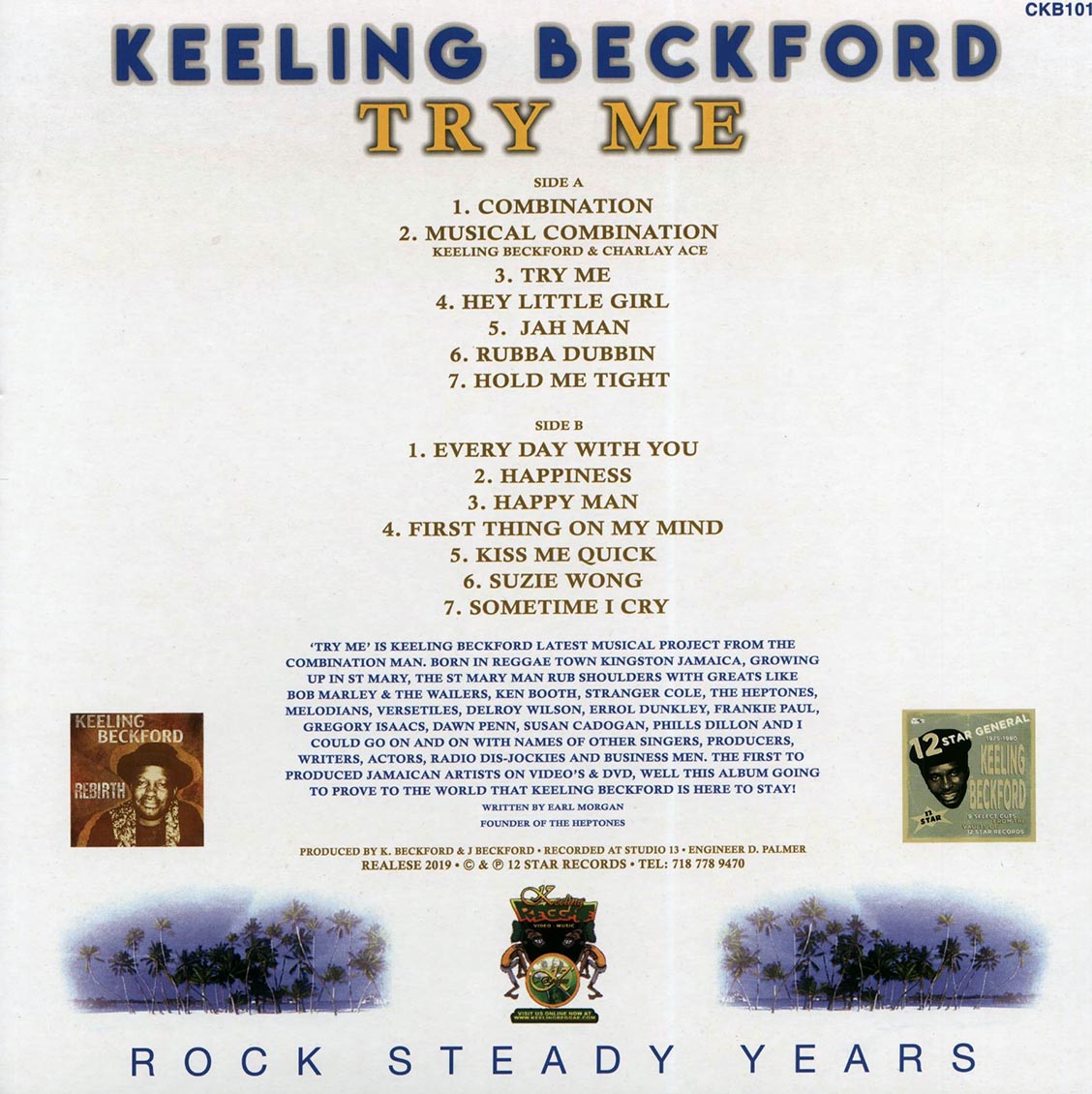 Keeling Beckford - Try Me vinyl LP back cover