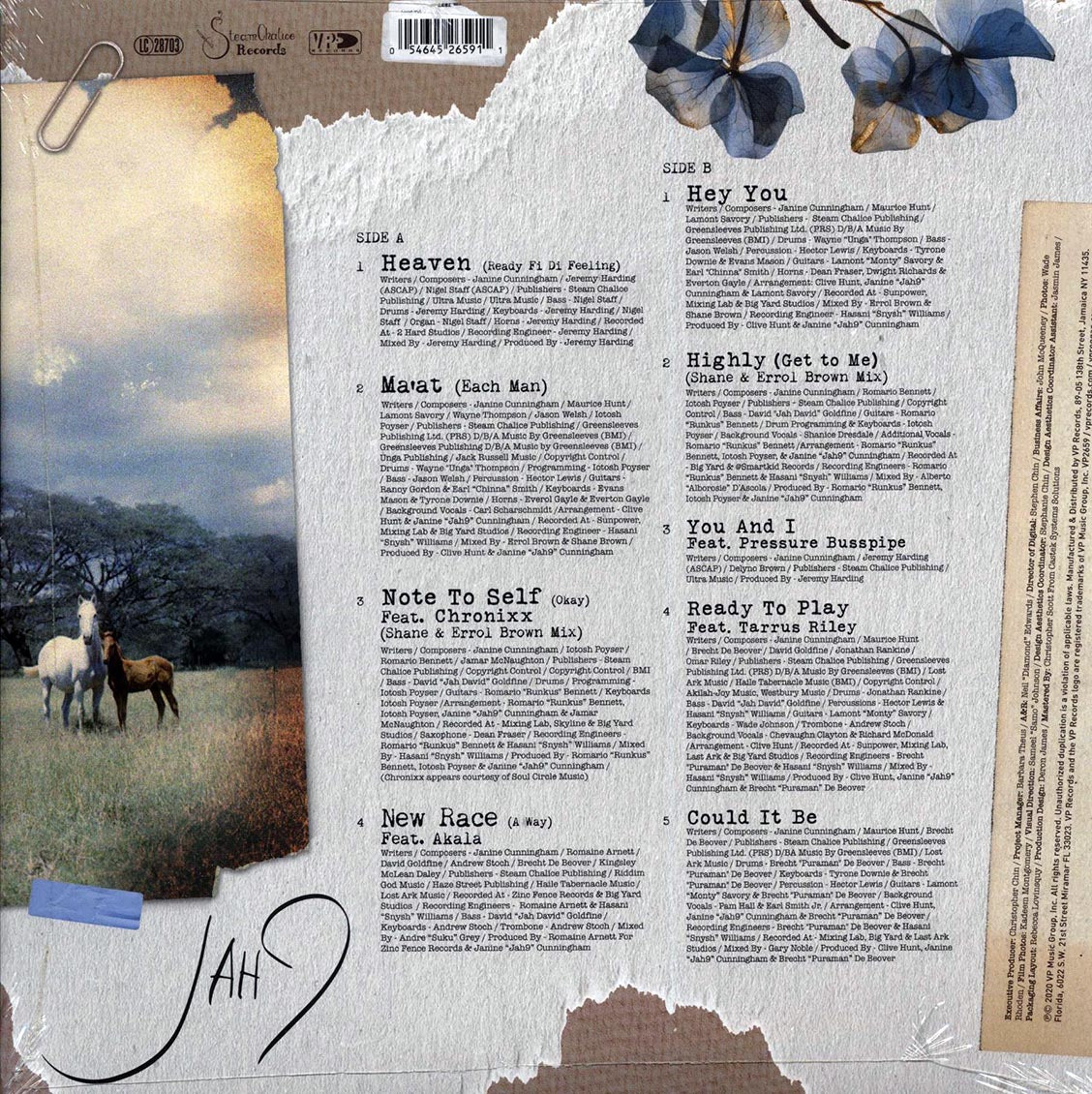 Jah9 - Note To Self vinyl LP back cover