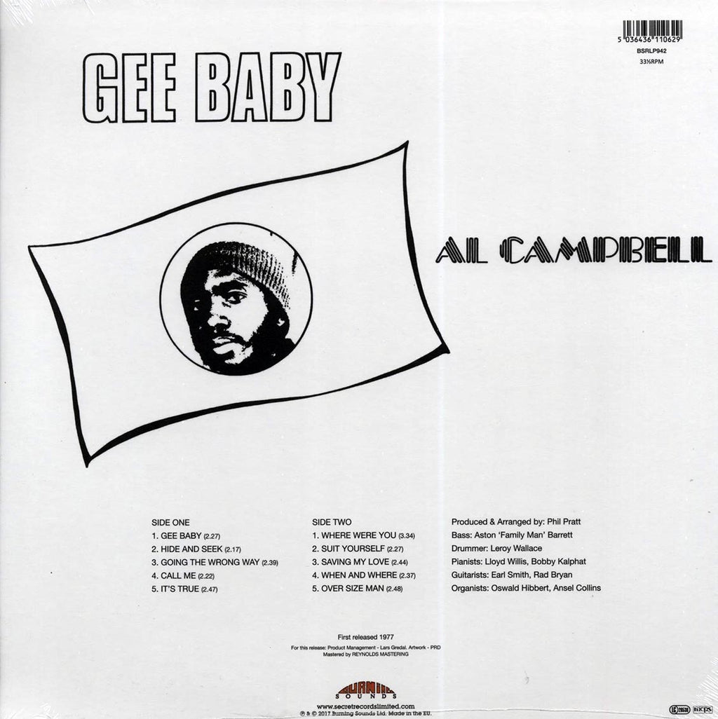 Al Campbell - Gee Baby (180g) vinyl LP back cover