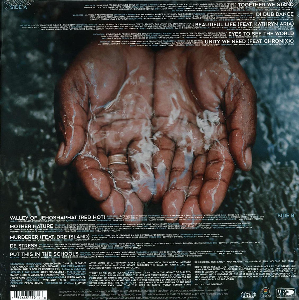 Richie Spice - Together We Stand vinyl LP back cover