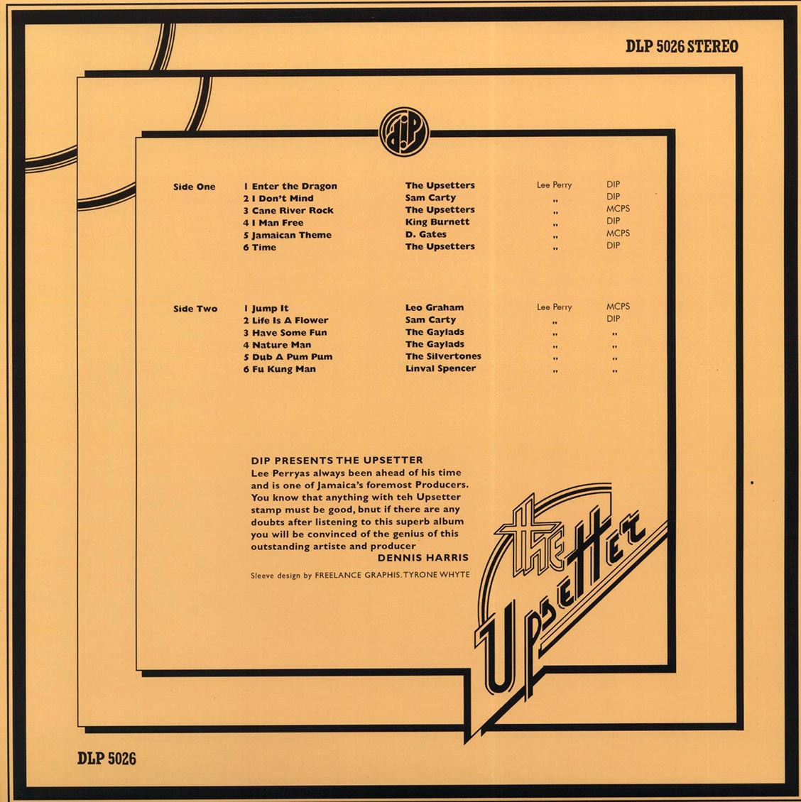 Lee Perry, Linval Thompson, The Gaylads, Etc. - DIP Presents The Upsetter vinyl LP back cover