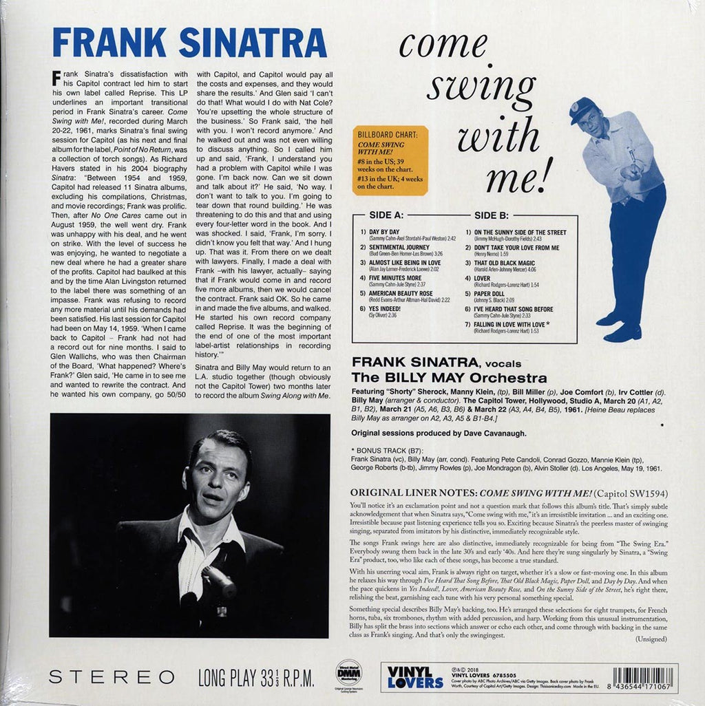 Frank Sinatra - Come Swing With Me! (+bonus track) (ltd. ed.) (180g) vinyl LP back cover