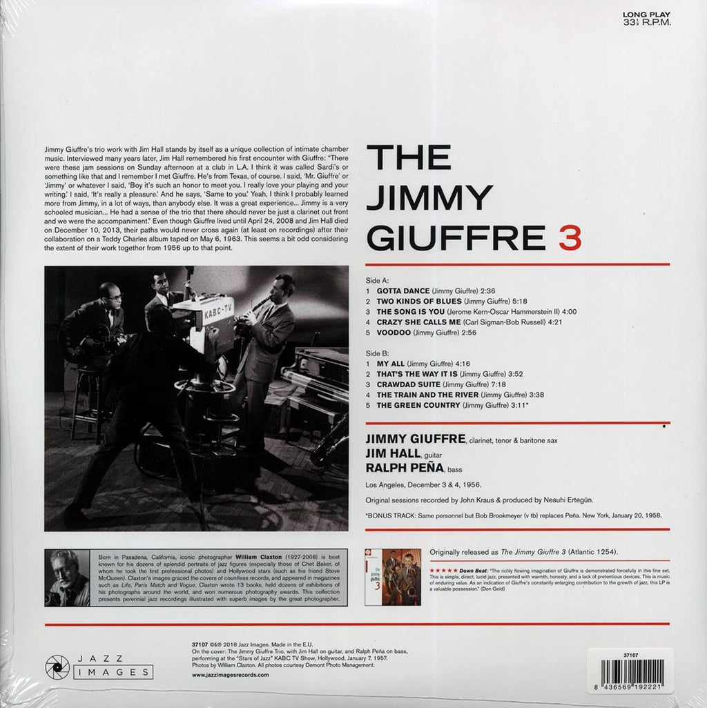 Jimmy Giuffre Trio - The Jimmy Giuffre 3 (+bonus track) (ltd. ed.) (180g) vinyl LP back cover