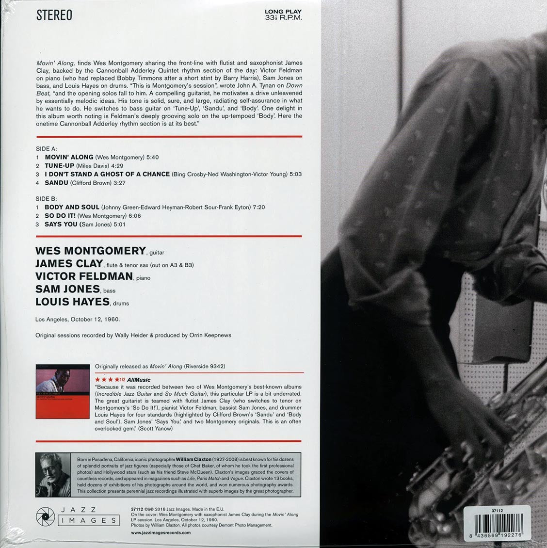 Wes Montgomery - Movin' Along (ltd. ed.) (180g) vinyl LP back cover
