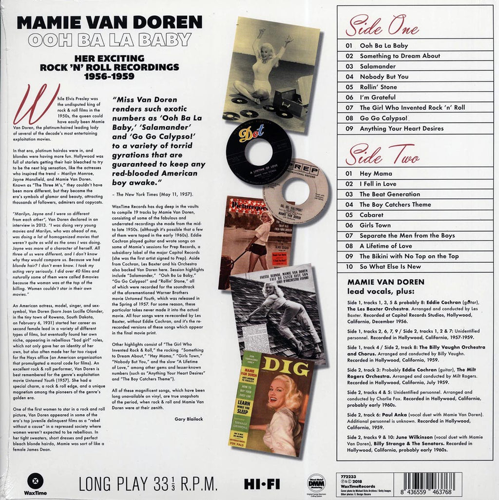 Mamie Van Doren - Ooh Ba La Baby: Her Exciting Rock N Roll Recordings 1956-1959 (ltd. ed.) (180g) vinyl LP back cover