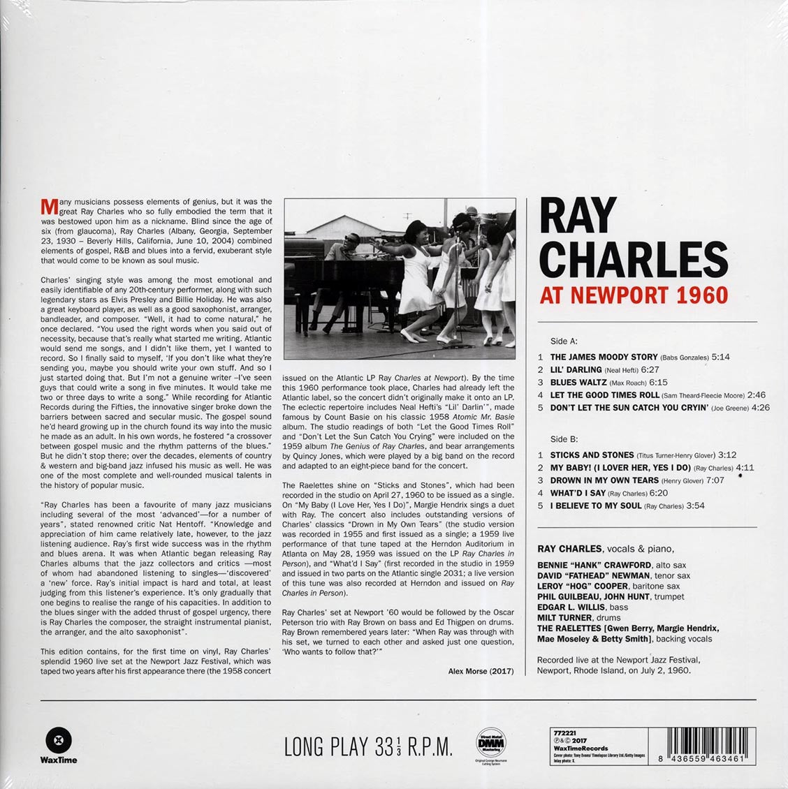Ray Charles - At Newport 1960 (ltd. ed.) (180g) vinyl LP back cover