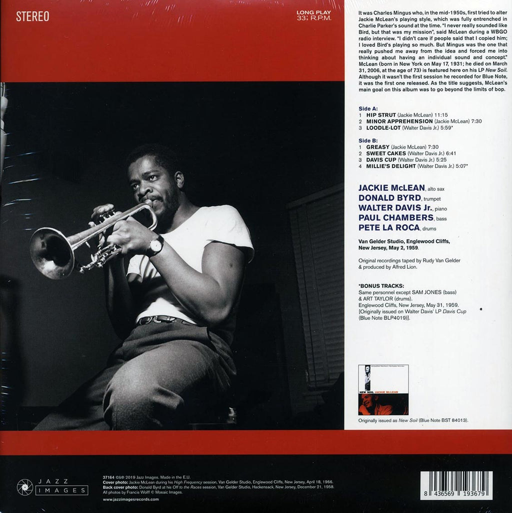 Jackie McLean - New Soil (+bonus track) (ltd. ed.) (180g) vinyl LP back cover