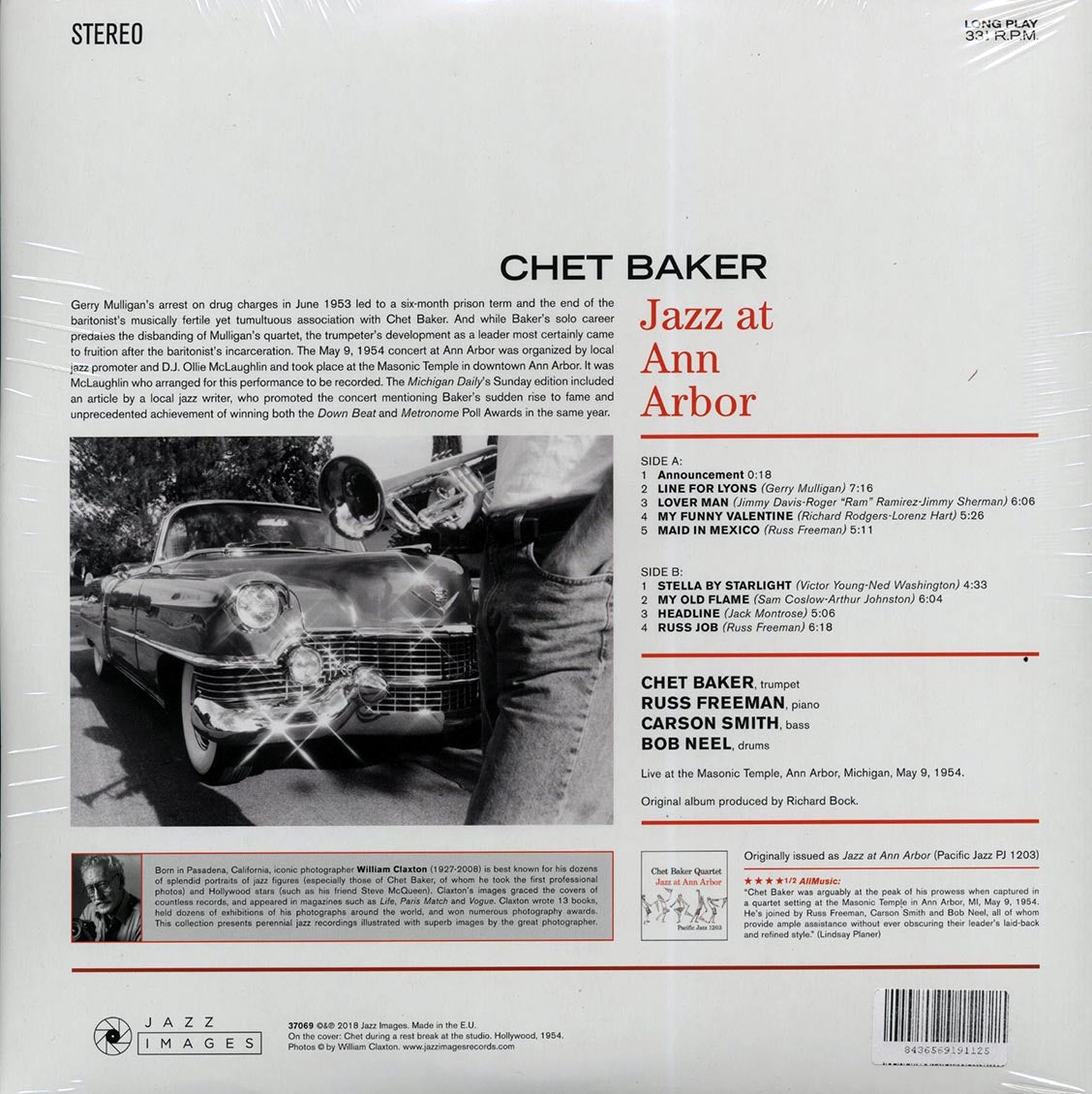 Chet Baker - Jazz At Ann Arbor (ltd. ed.) (180g) vinyl LP back cover