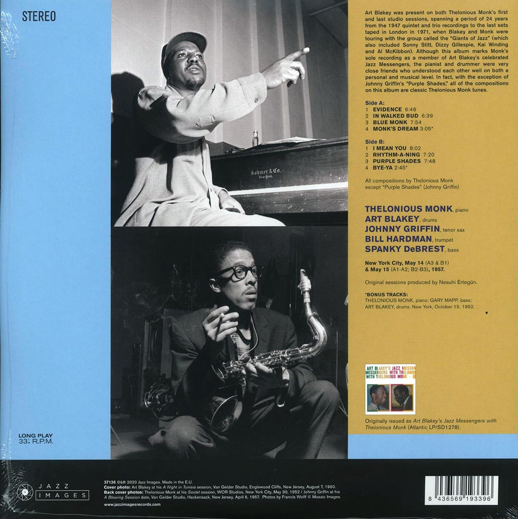 Art Blakey, Thelonious Monk - Jazz Connection (+2 bonus tracks) (ltd. ed.) (180g) vinyl LP back cover
