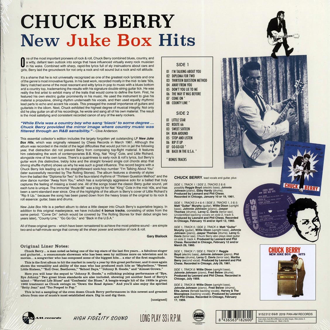 Chuck Berry - New Juke Box Hits (+4 bonus tracks) (ltd. ed.) (180g) (remastered) vinyl LP back cover